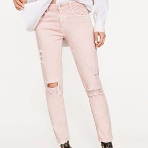 Zara Slim Boyfriend Jean Light Pink
